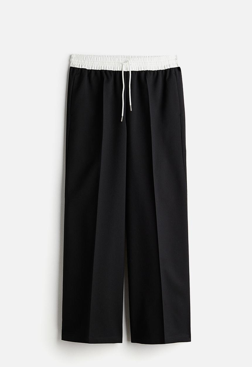 H&M - Wide pull-on trousers - black