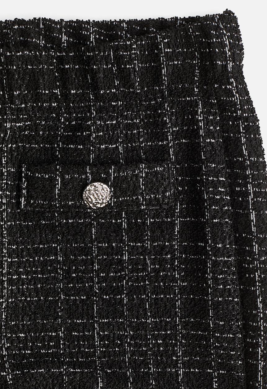 H&M - Bouclé-jersey trousers - black checked