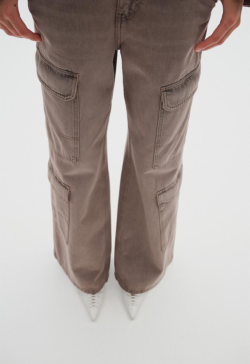 H&M - Denim cargo trousers - greige