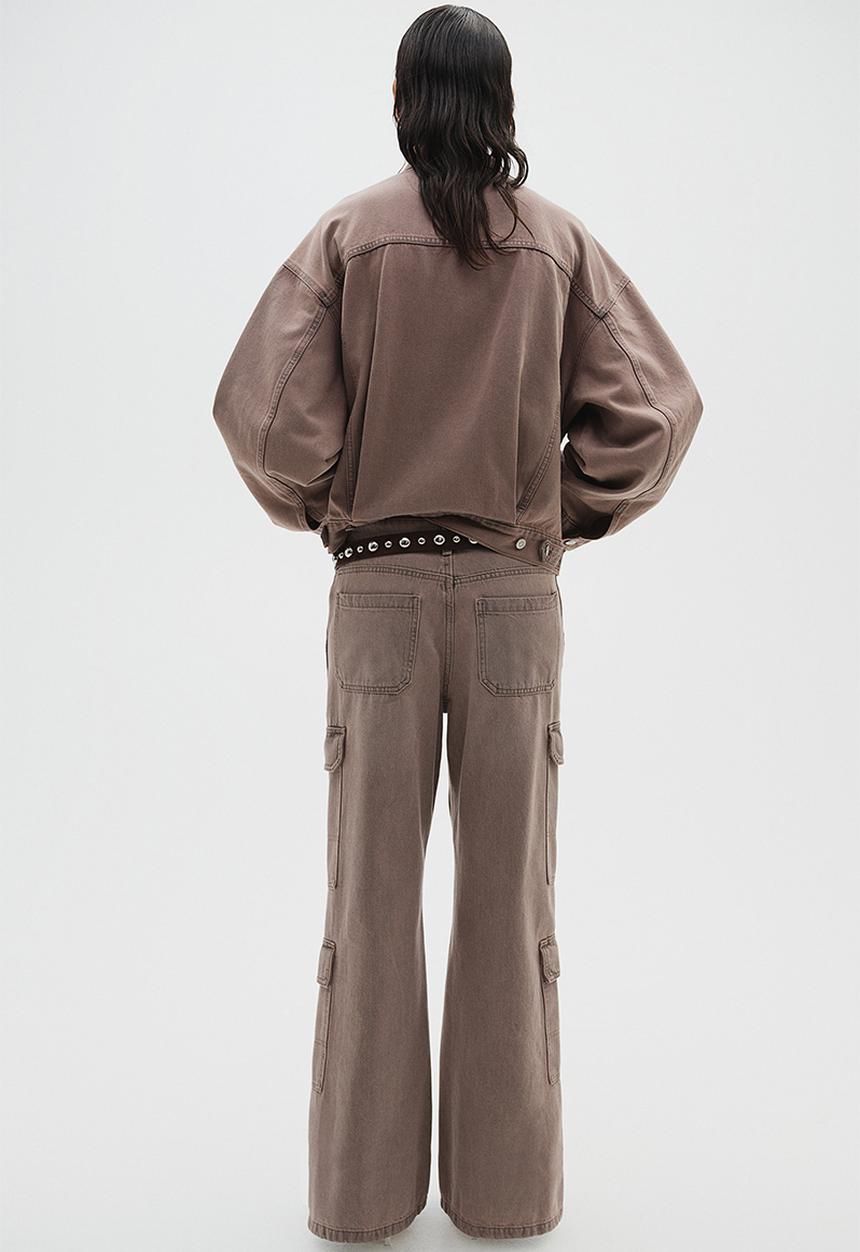 H&M - Denim cargo trousers - greige
