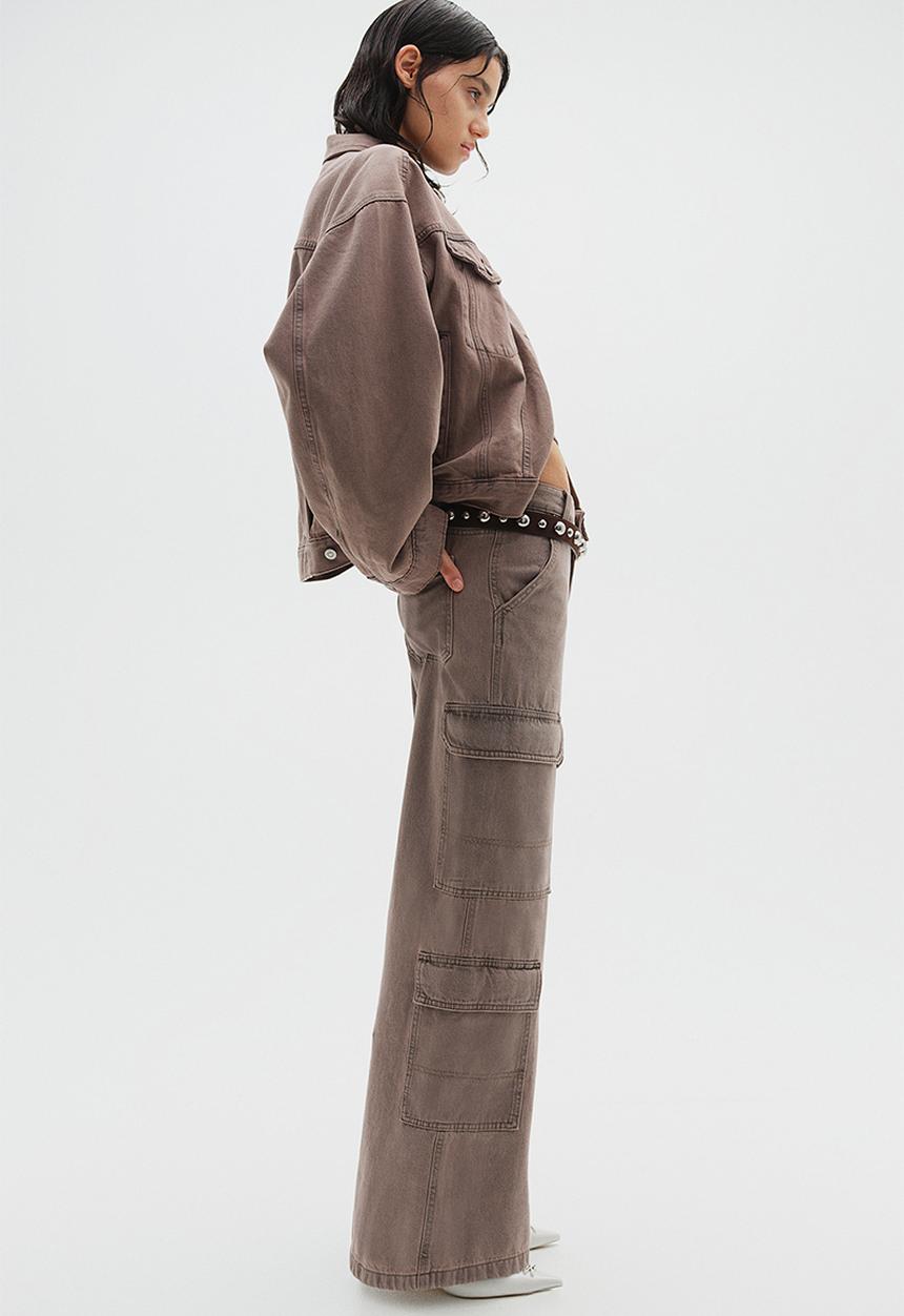 H&M - Denim cargo trousers - greige