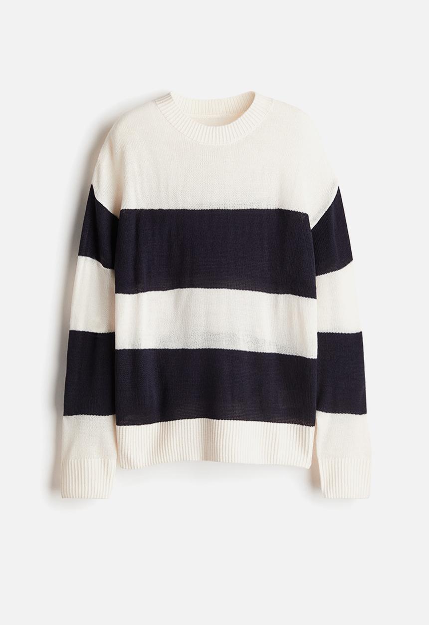 H&M - Jumper - navy blue striped