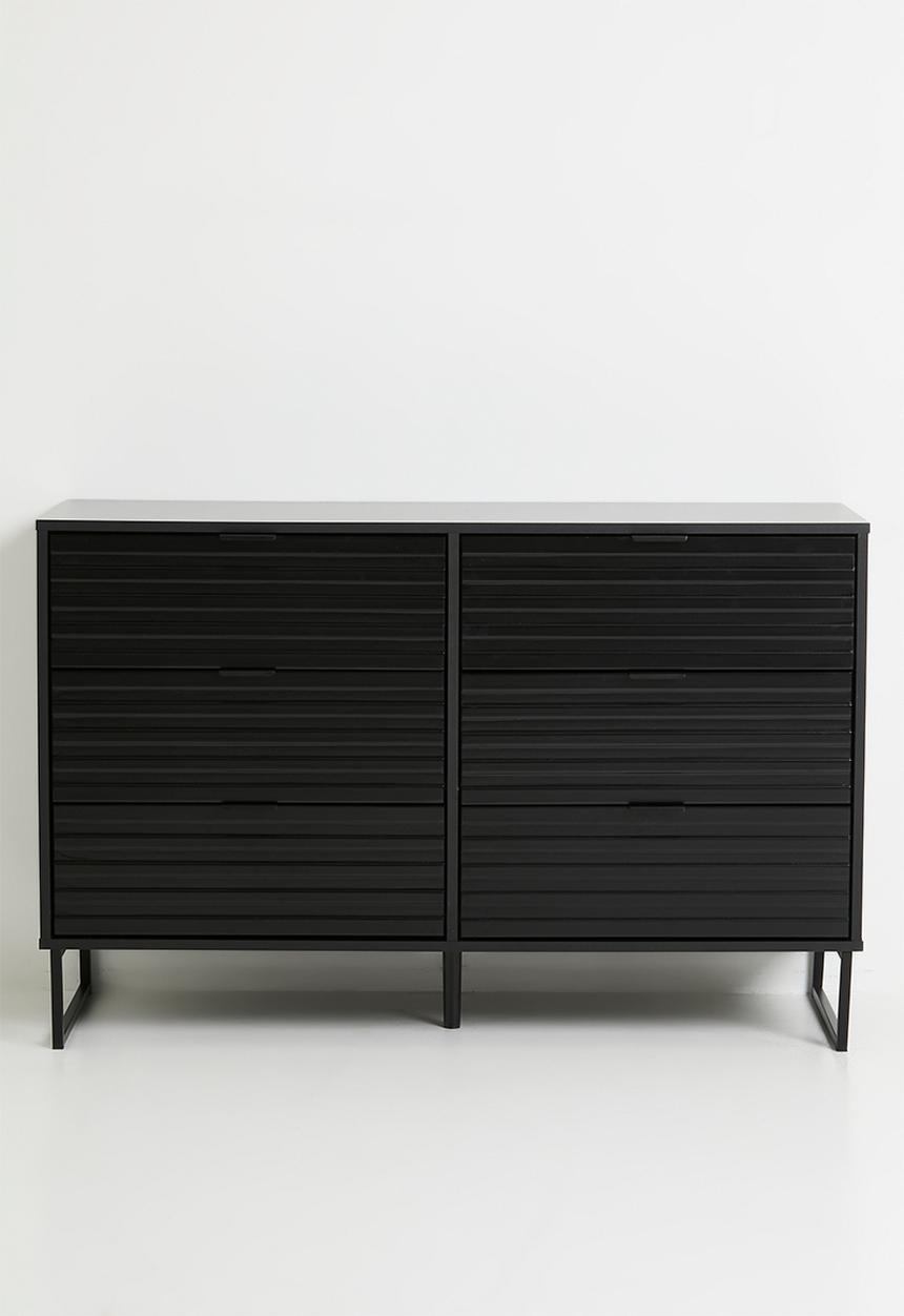 Sixth Floor - Damon 6 drawer storage - black