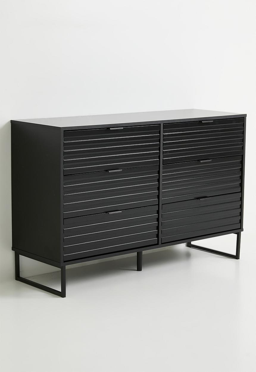 Sixth Floor - Damon 6 drawer storage - black