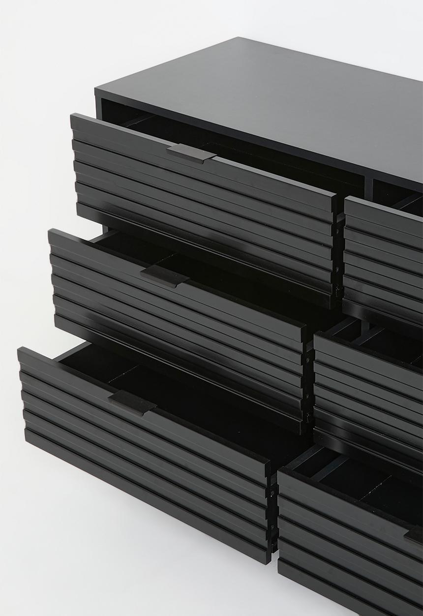 Sixth Floor - Damon 6 drawer storage - black