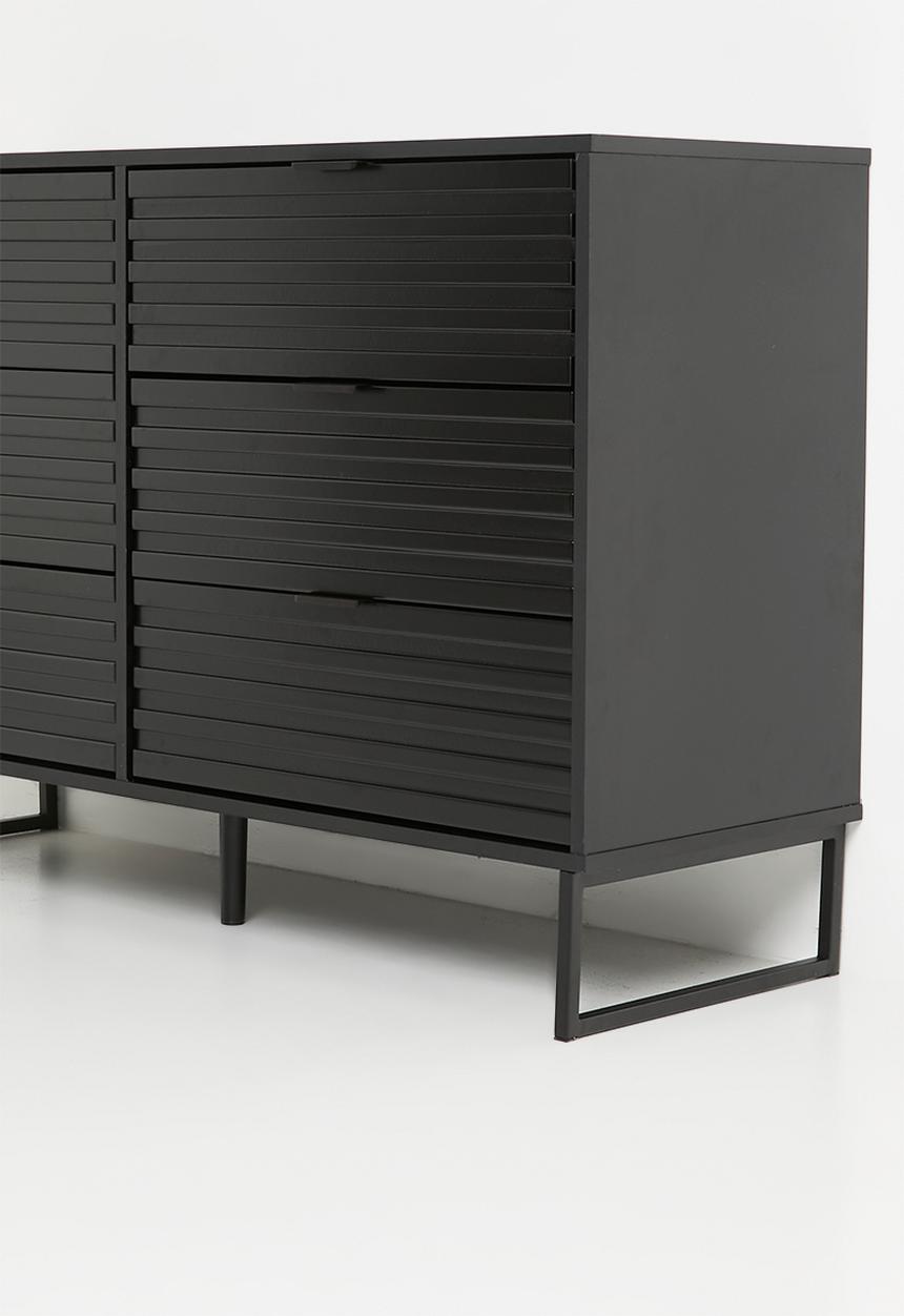Sixth Floor - Damon 6 drawer storage - black