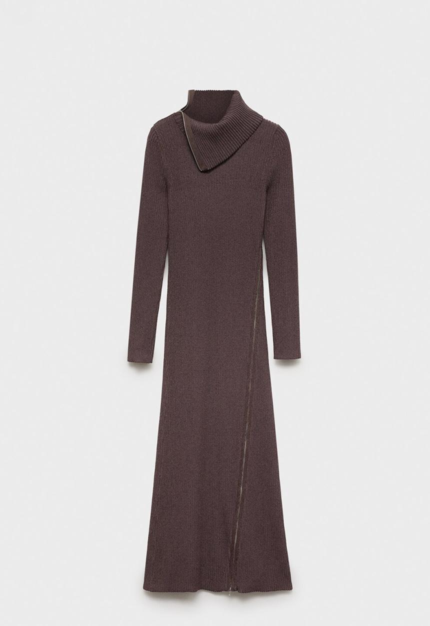 MANGO - Dress Sonar -  Dark Red