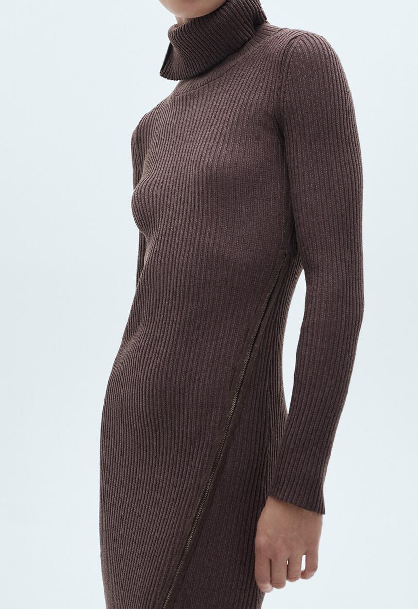 MANGO - Dress Sonar -  Dark Red