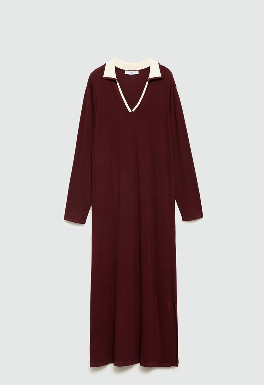 MANGO - Dress bianca -  dark red