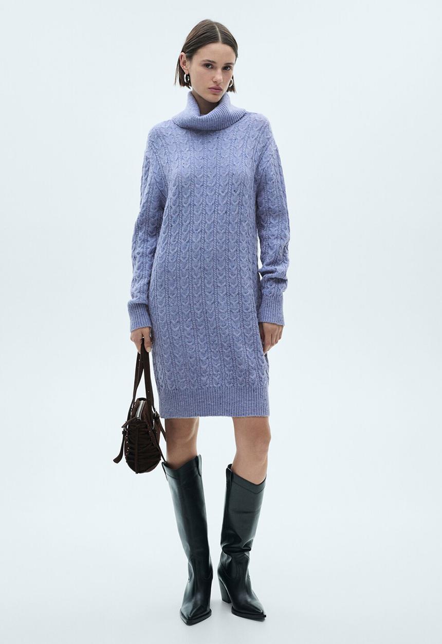 MANGO - Dress trenzi -  light pastel blue