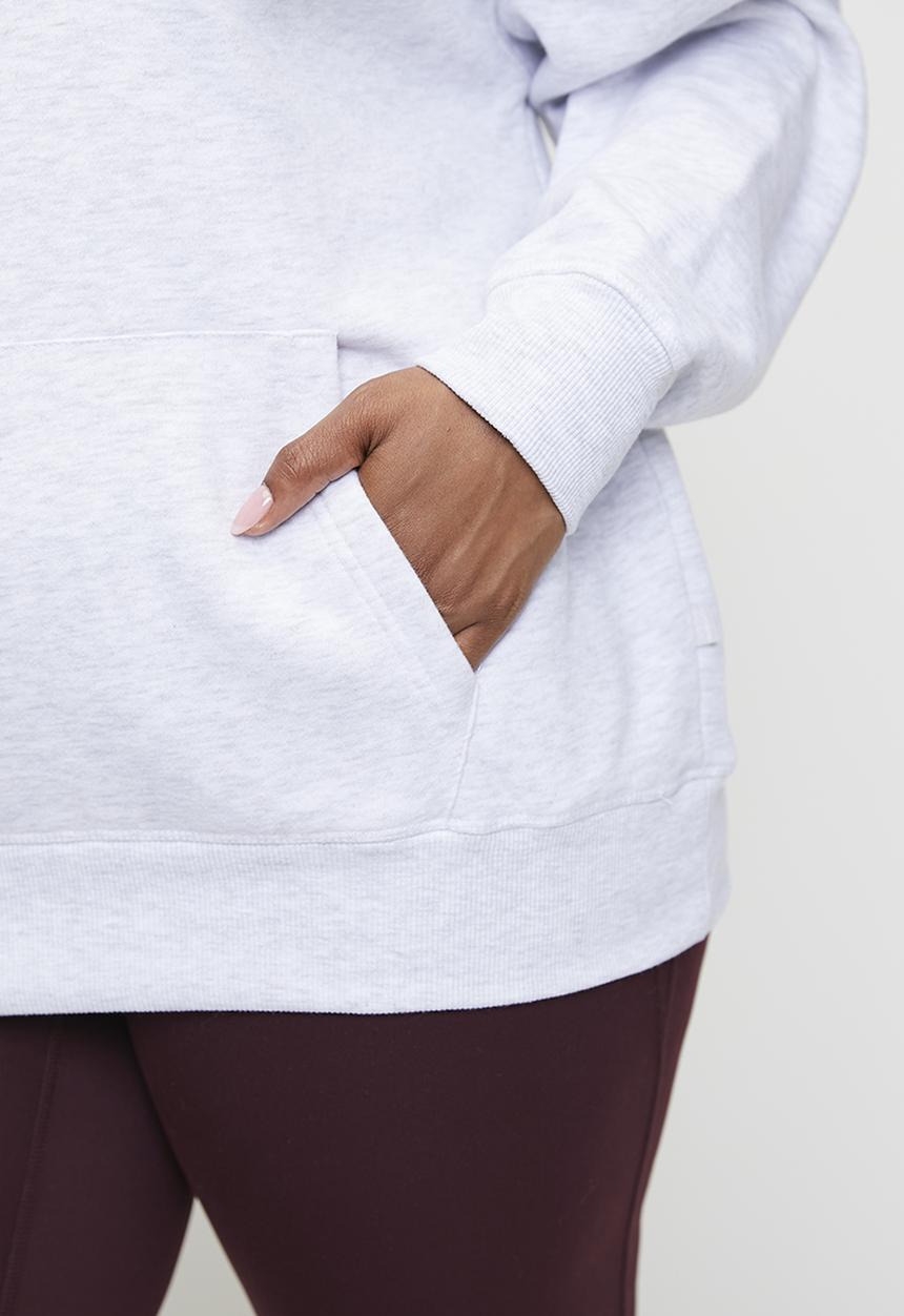 Cotton On - Plus Plush Premium Graphic Hoodie - Cloudy Grey Marle/Heritage Wellness Club