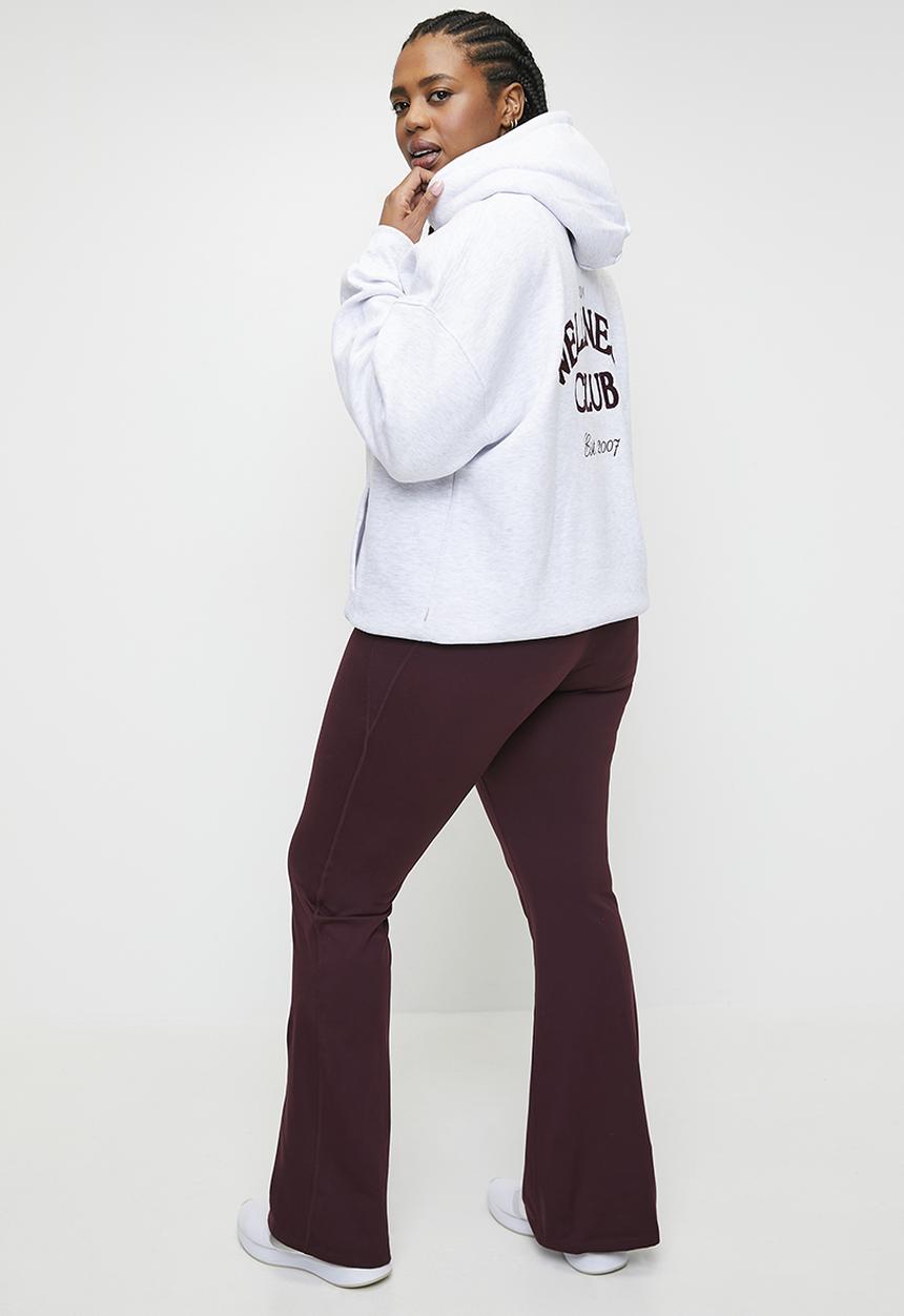 Cotton On - Plus Plush Premium Graphic Hoodie - Cloudy Grey Marle/Heritage Wellness Club