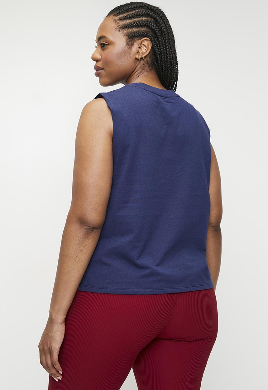 Cotton On - Plus Active Graphic Crew Tank - Heritage Blue
