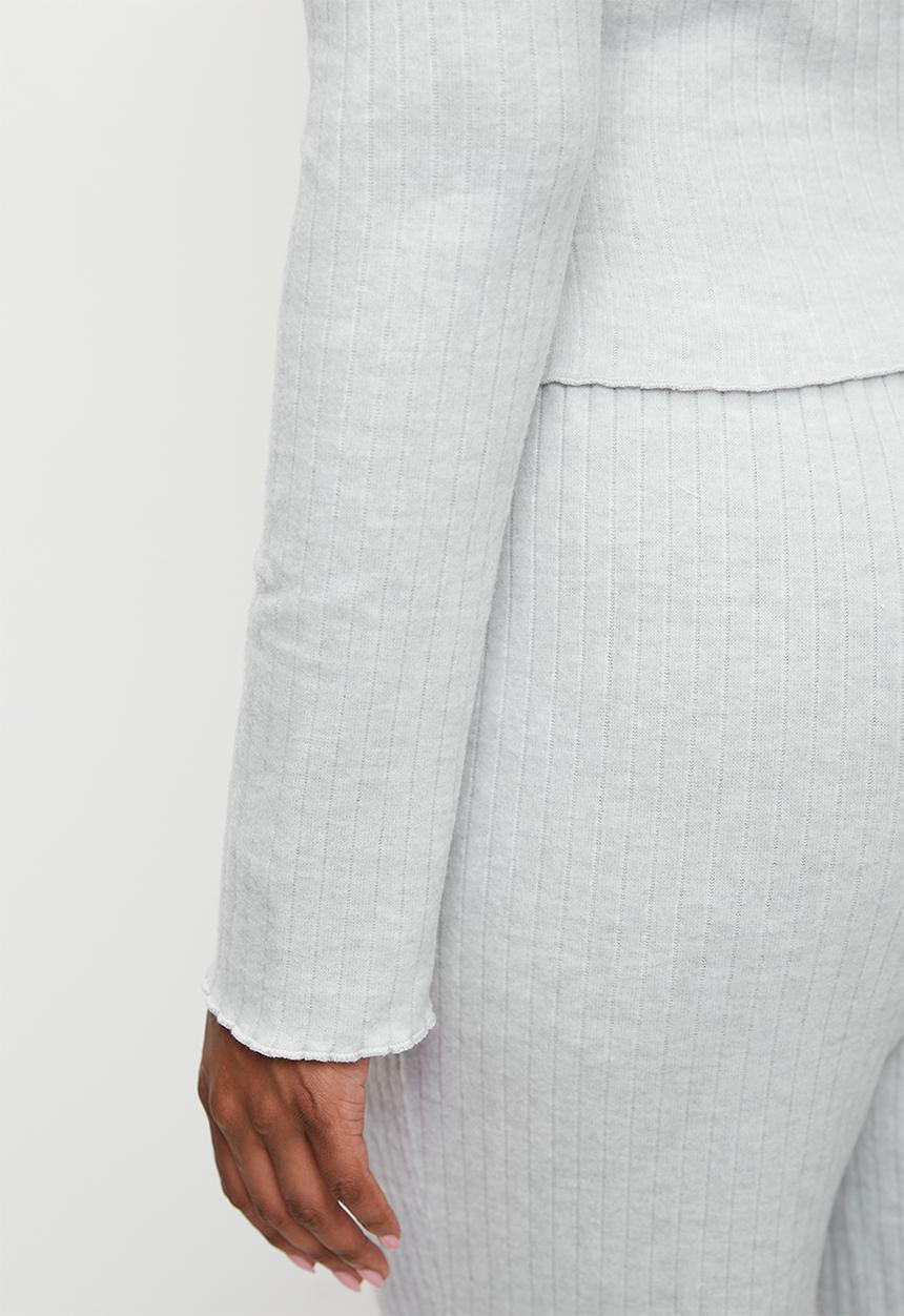 Cotton On - Plus Super Soft Ribbed Wrap Top - Light Grey Marle