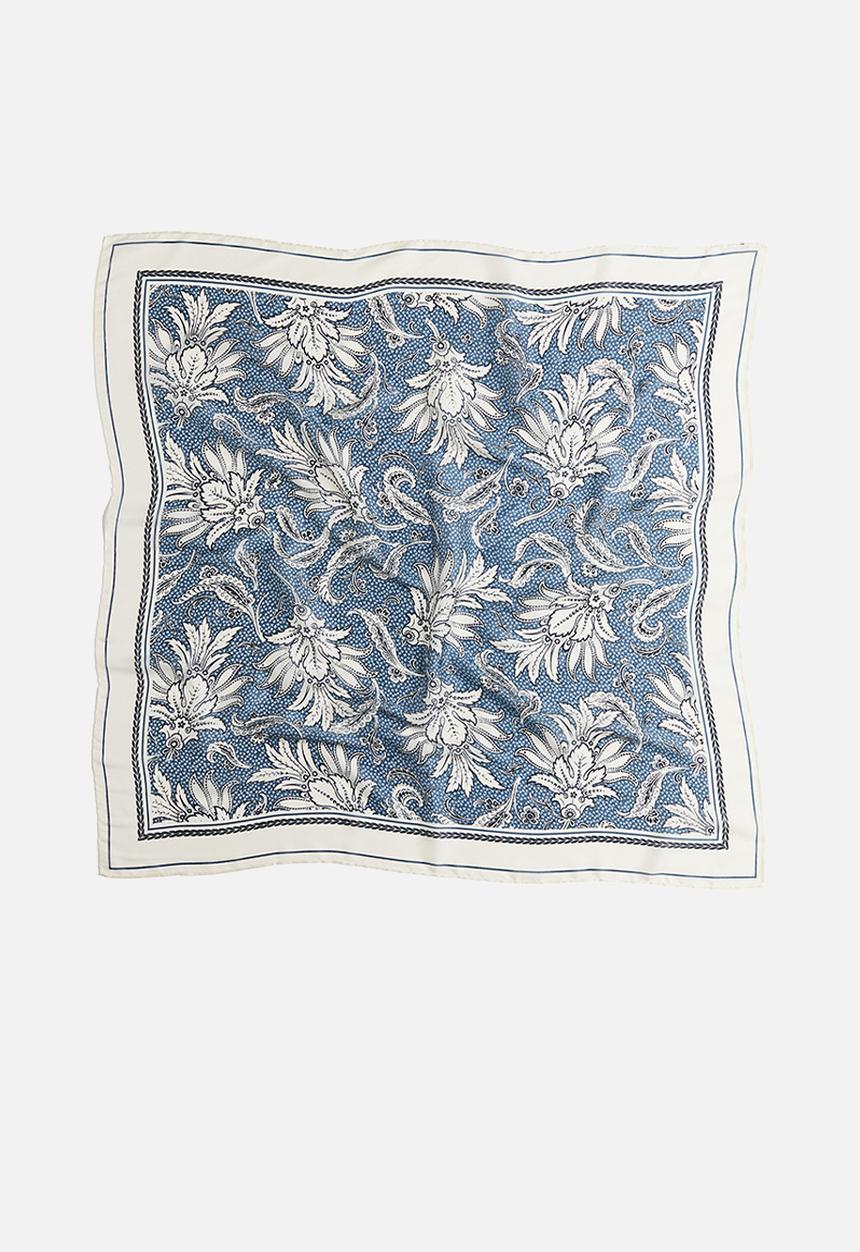 H&M - Patterned scarf - dusty blue paisley-patterned 