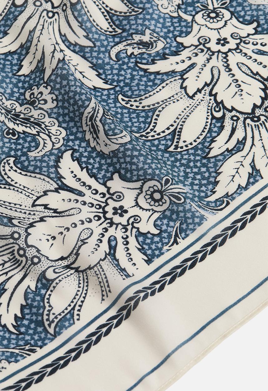 H&M - Patterned scarf - dusty blue paisley-patterned 