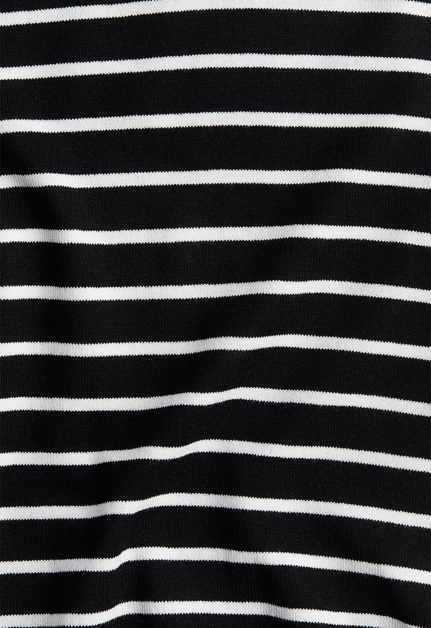 H&M - Fine-knit T-shirt - black striped