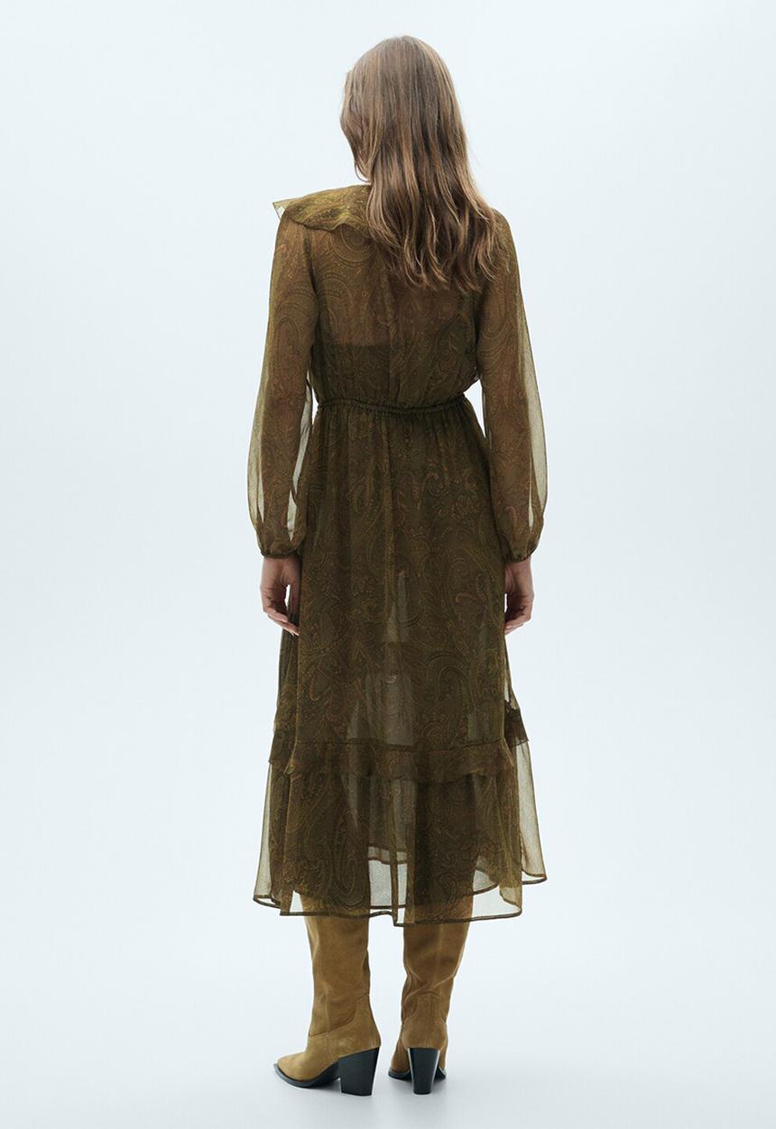 MANGO - Dress oak - medium green