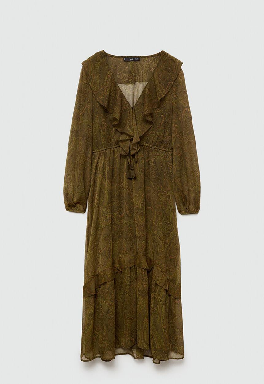 MANGO - Dress oak - medium green