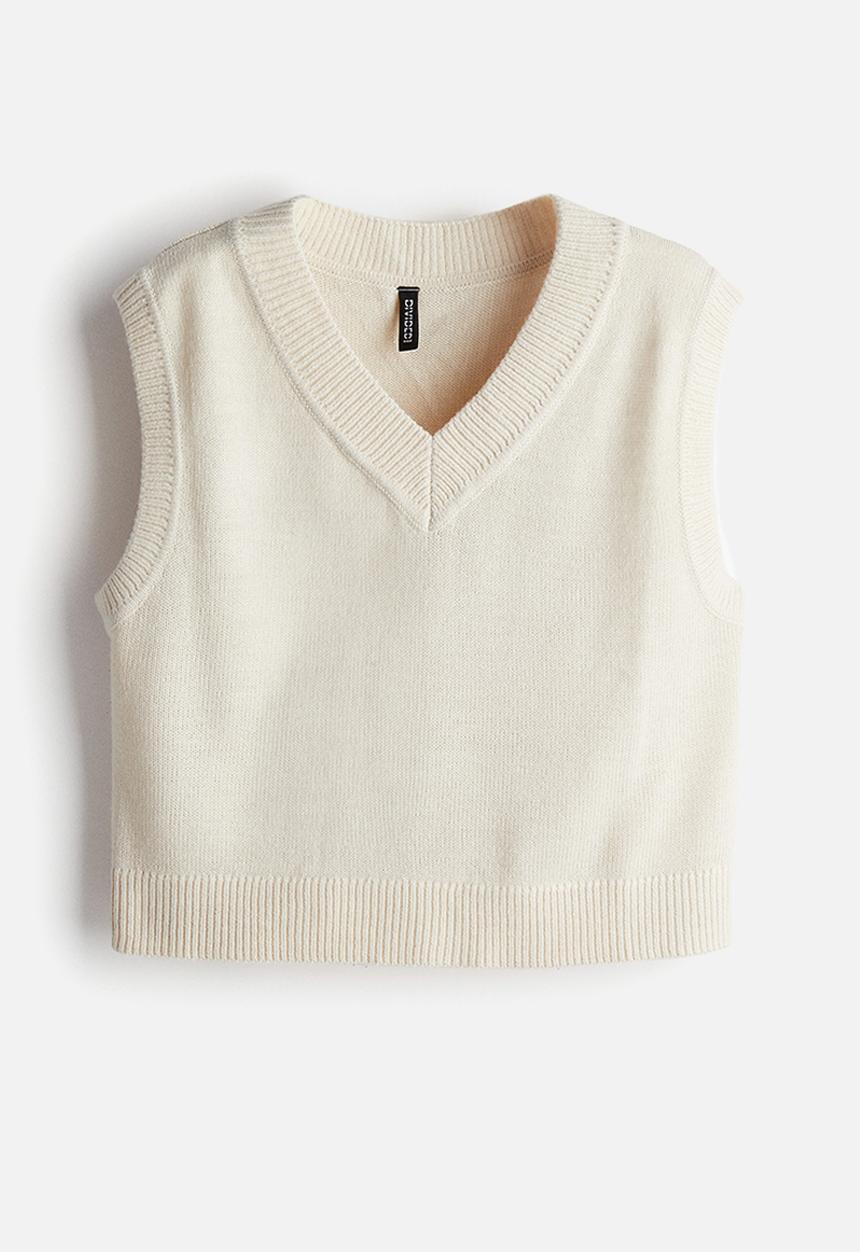 H&M - V-neck sweater vest - light beige