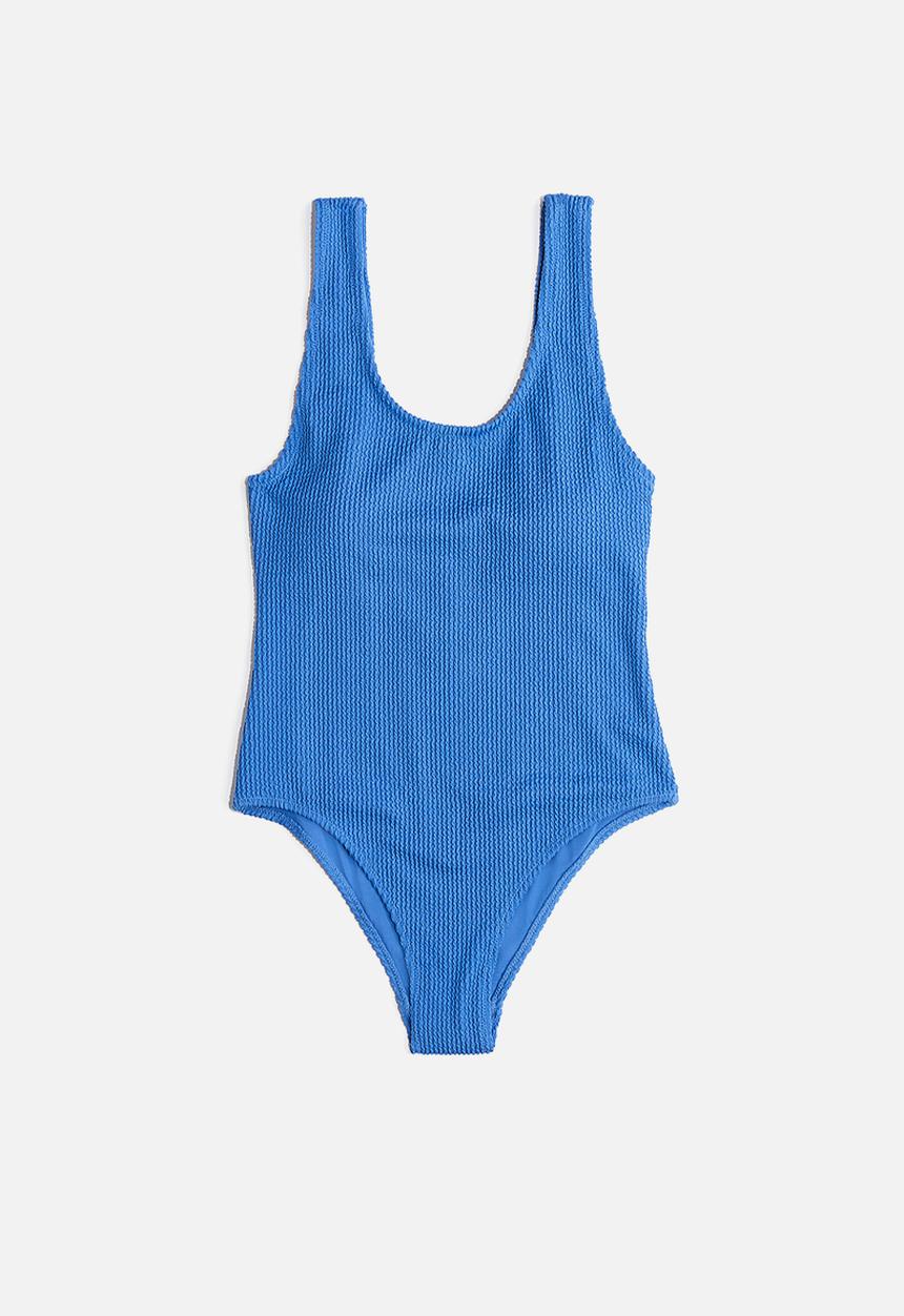 H&M - Padded-cup high-leg swimsuit - blue
