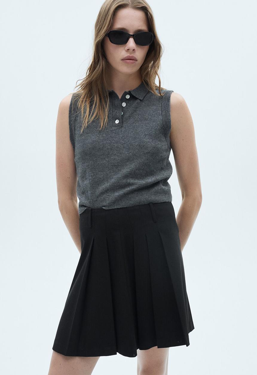 MANGO - Skirt grunge - black