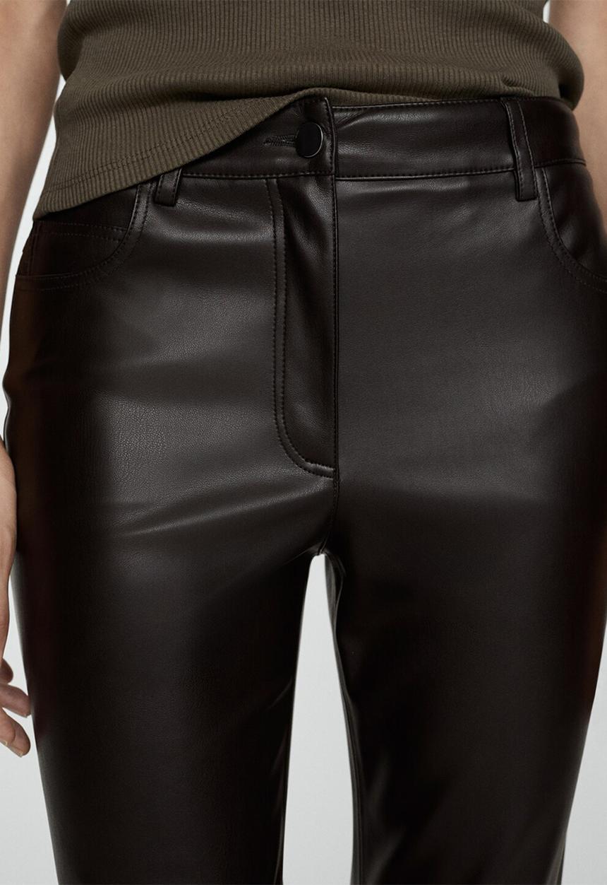 MANGO - Trousers Connie - Dark Brown