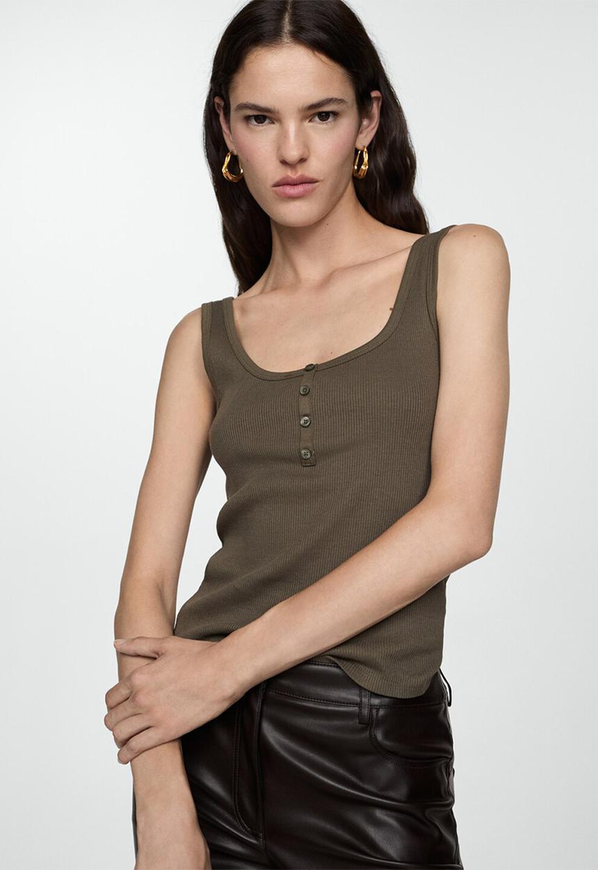 MANGO - Trousers Connie - Dark Brown