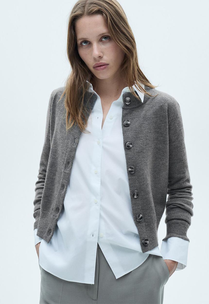 MANGO - Cardigan Nekko - Dark Grey