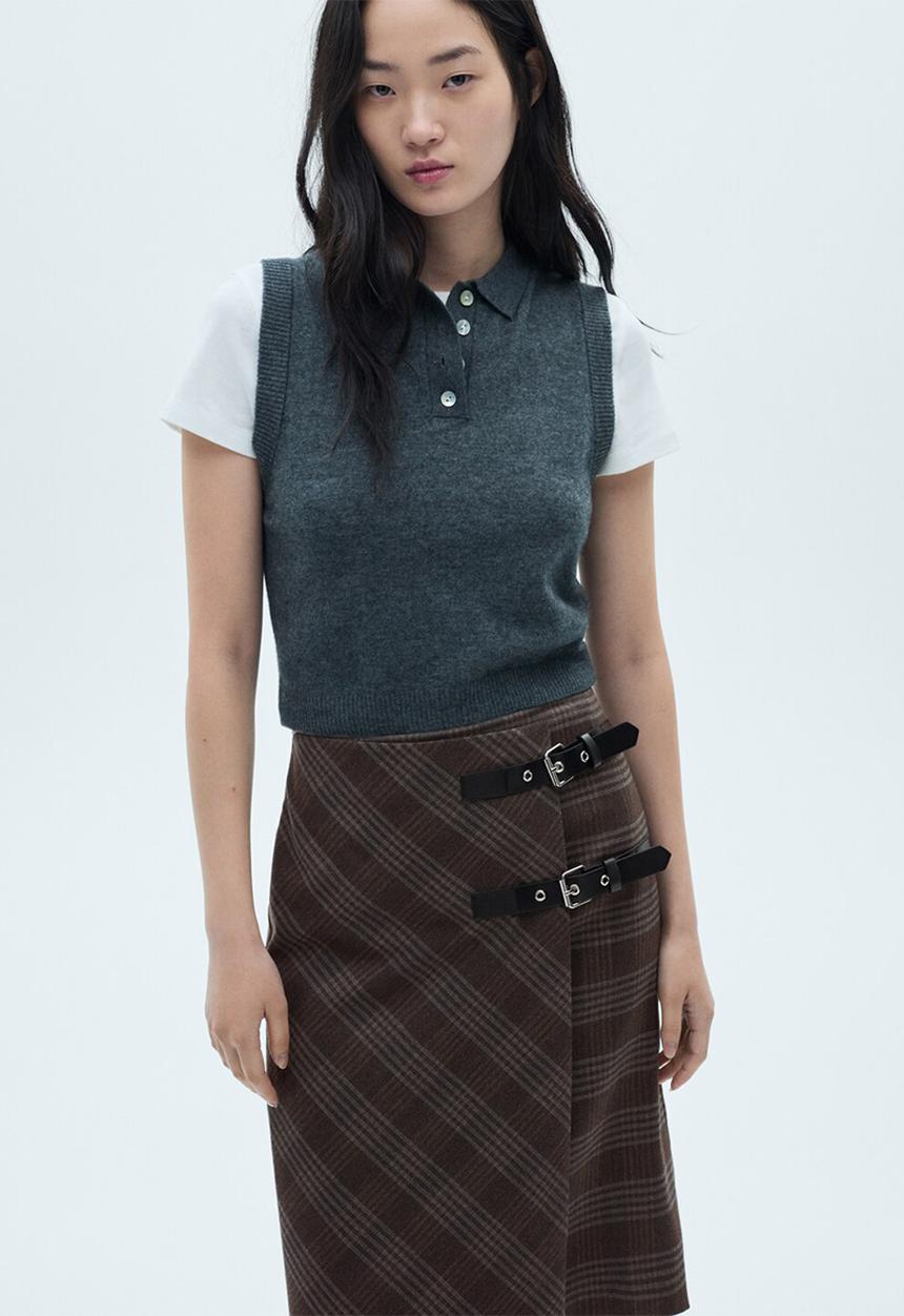 MANGO - Skirt Gales -  Grey