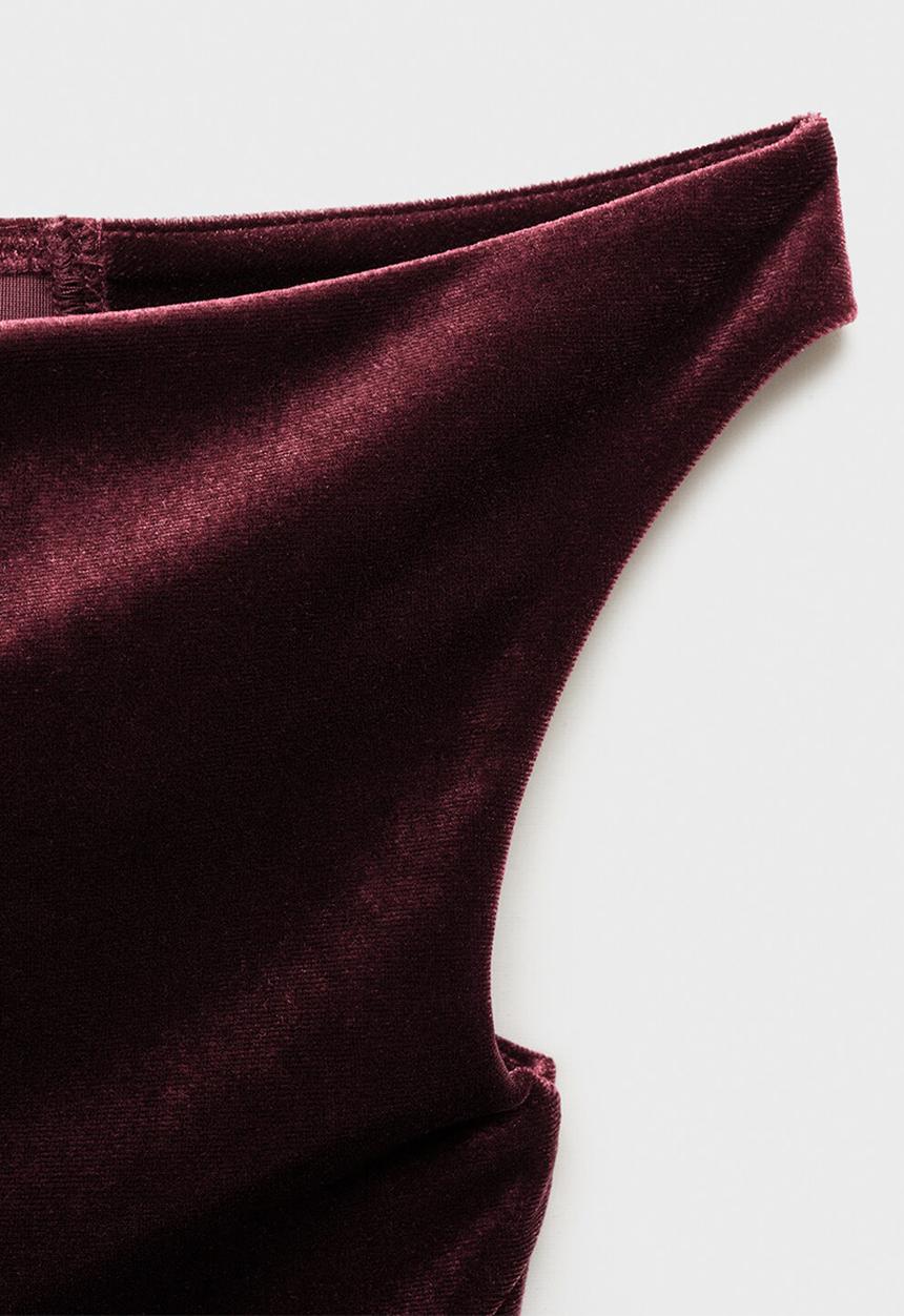 MANGO - Asymmetric velvet top