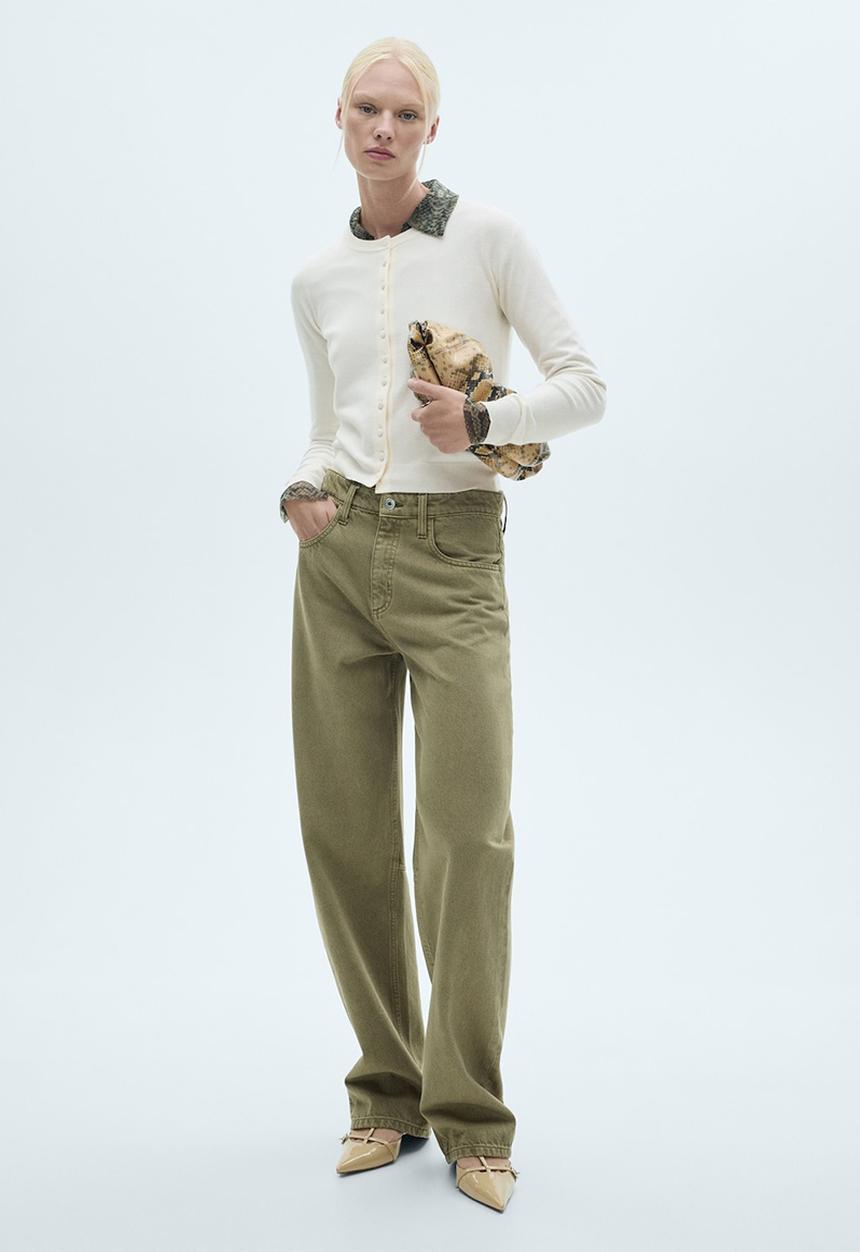 MANGO - Cardigan Pesto - Light Beige