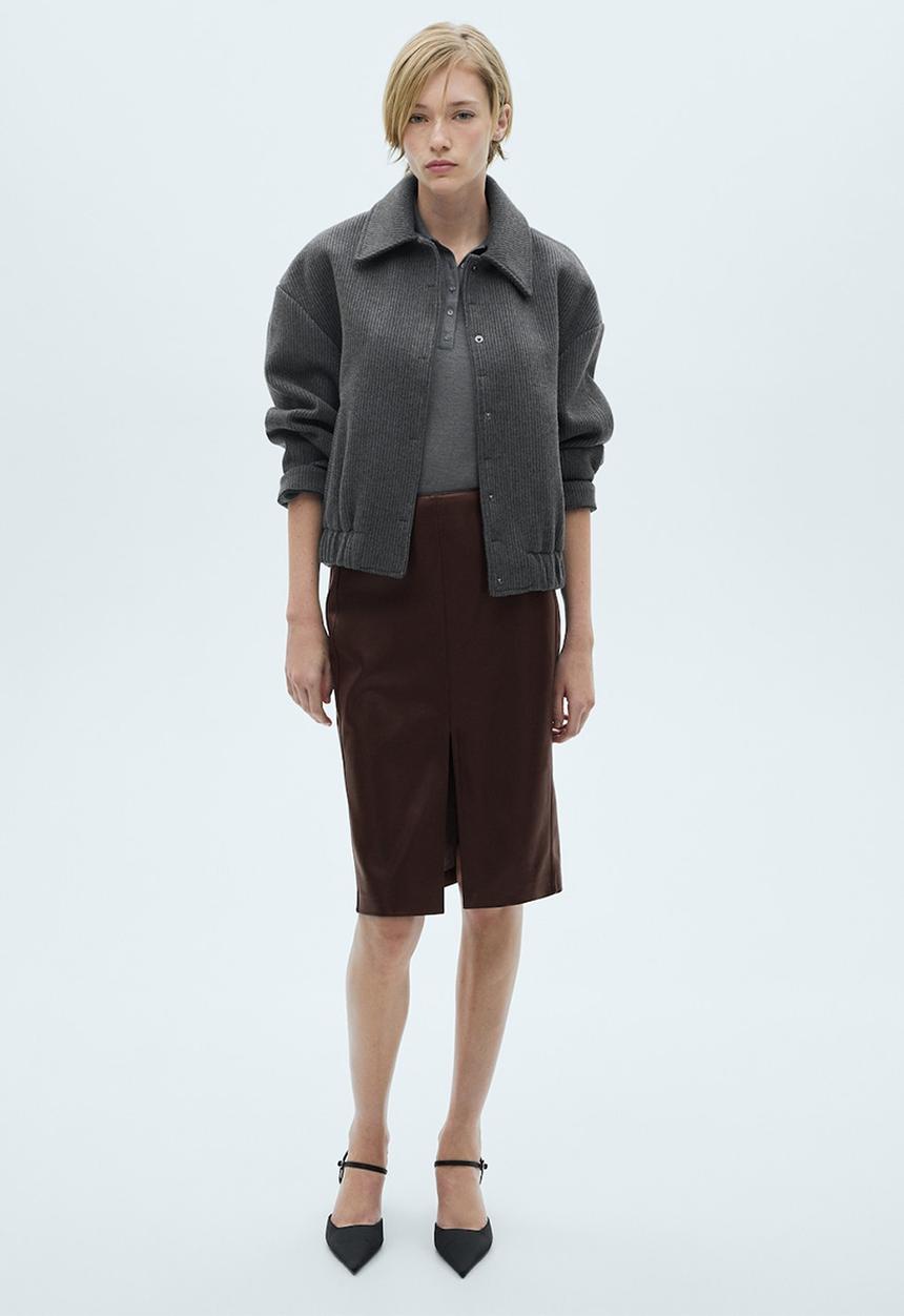 MANGO - Skirt Pencil -  Dark Red
