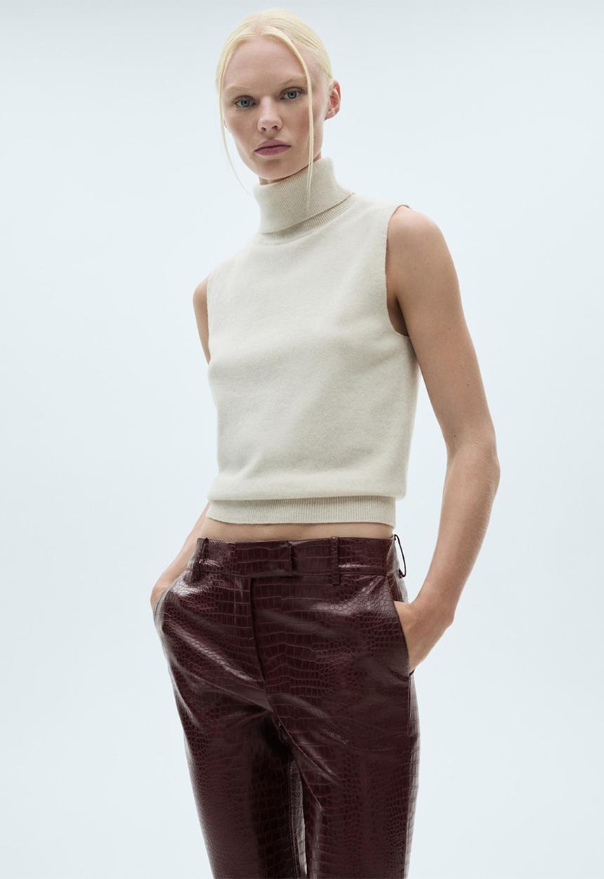 MANGO - Trousers Doris - Dark Red