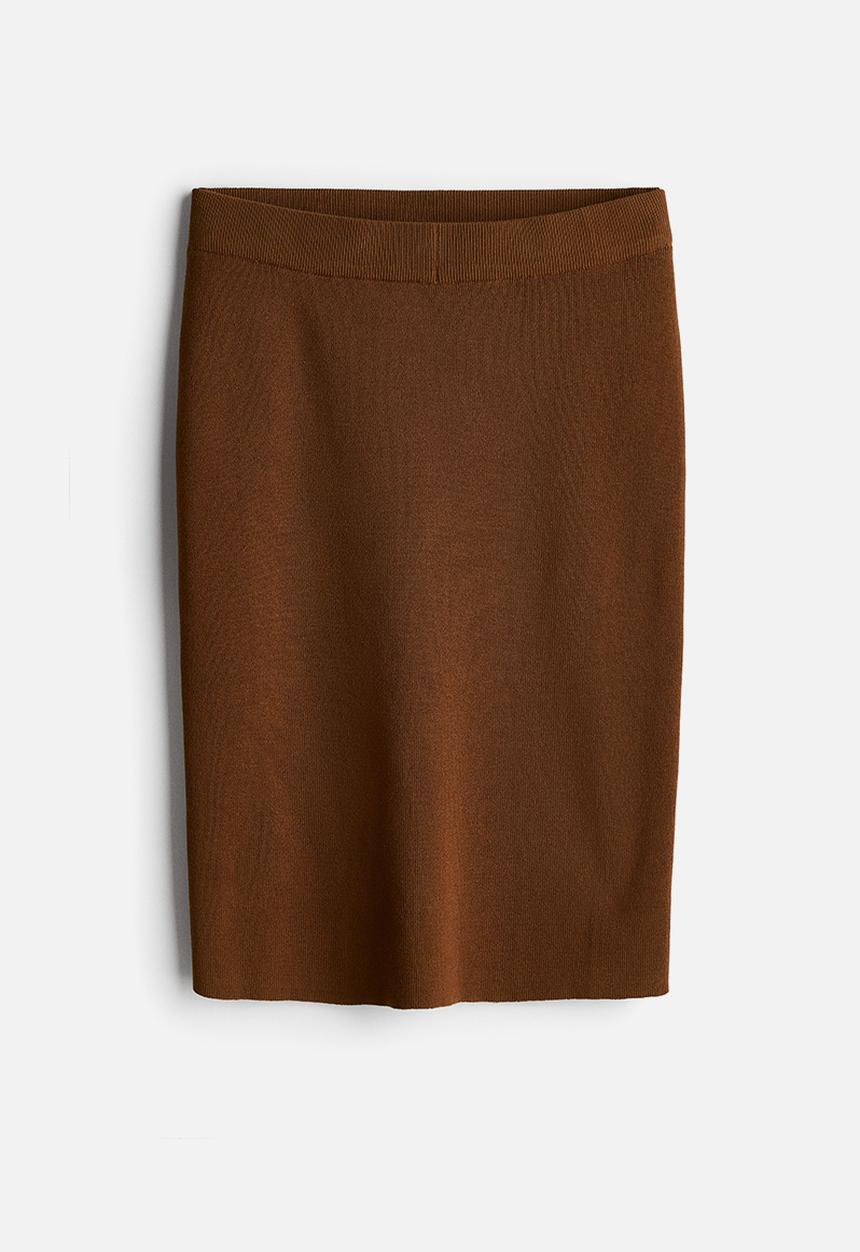 H&M - Rib-knit skirt - brown