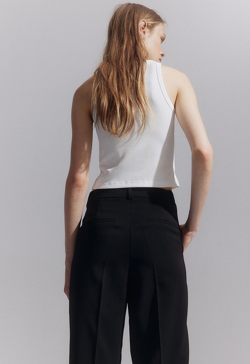 H&M - Tapered tailored trousers - black