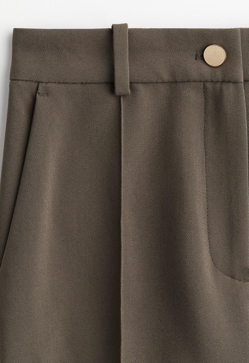 H&M - Tapered tailored trousers - dark khaki green