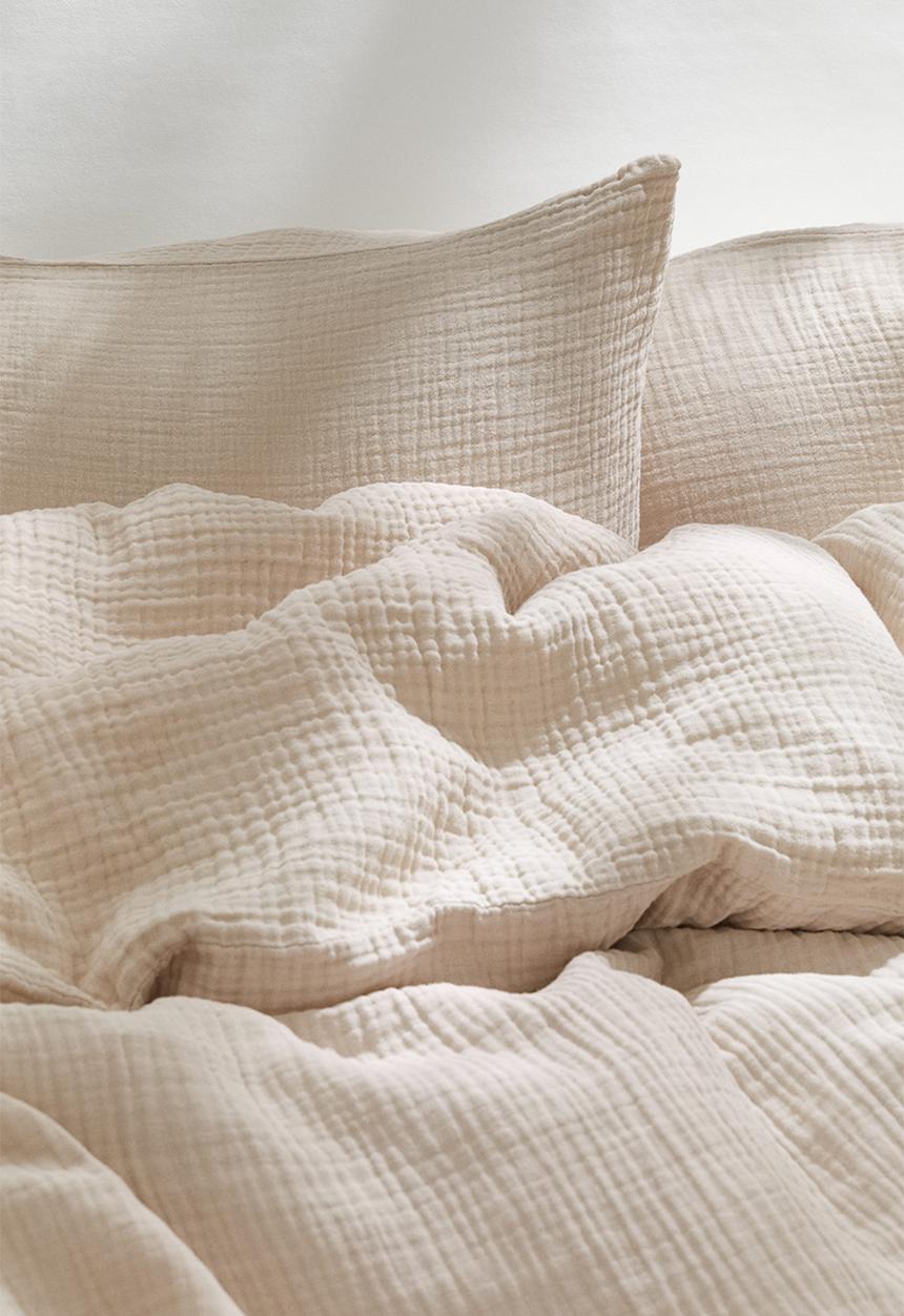 H&M - Muslin double/king duvet cover set - light beige