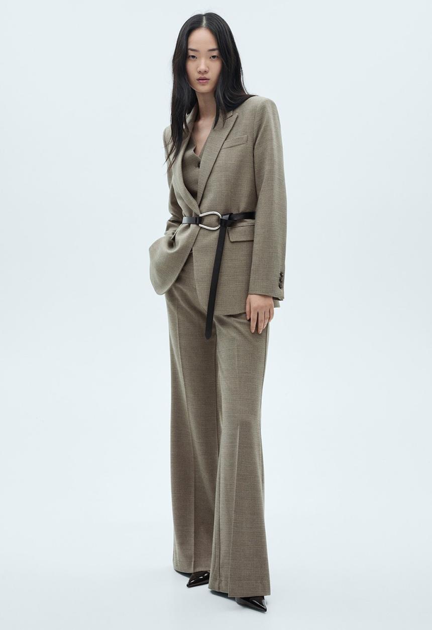 MANGO - Trousers Liam - Beige/Khaki