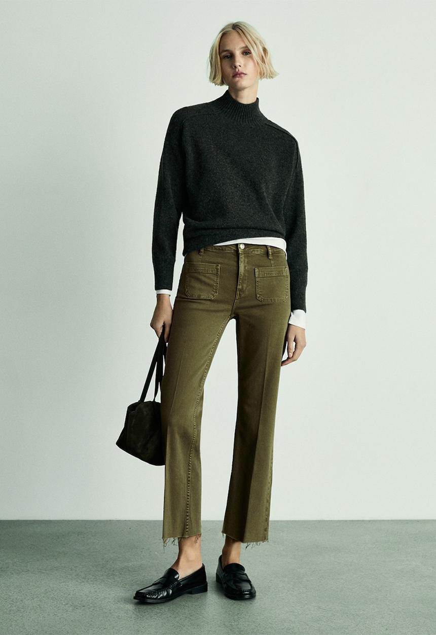 MANGO - Jeans Alex - Beige/Khaki
