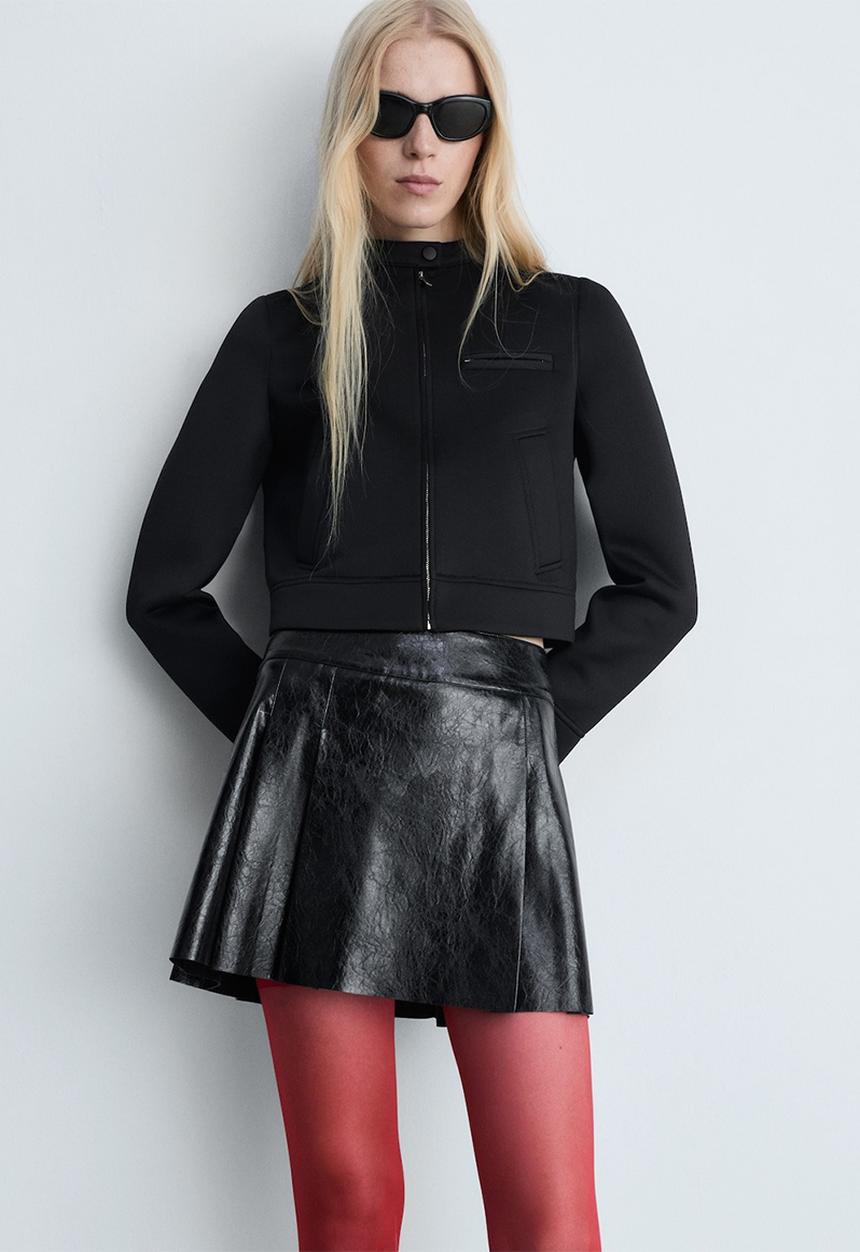 MANGO - Skirt College -  Black