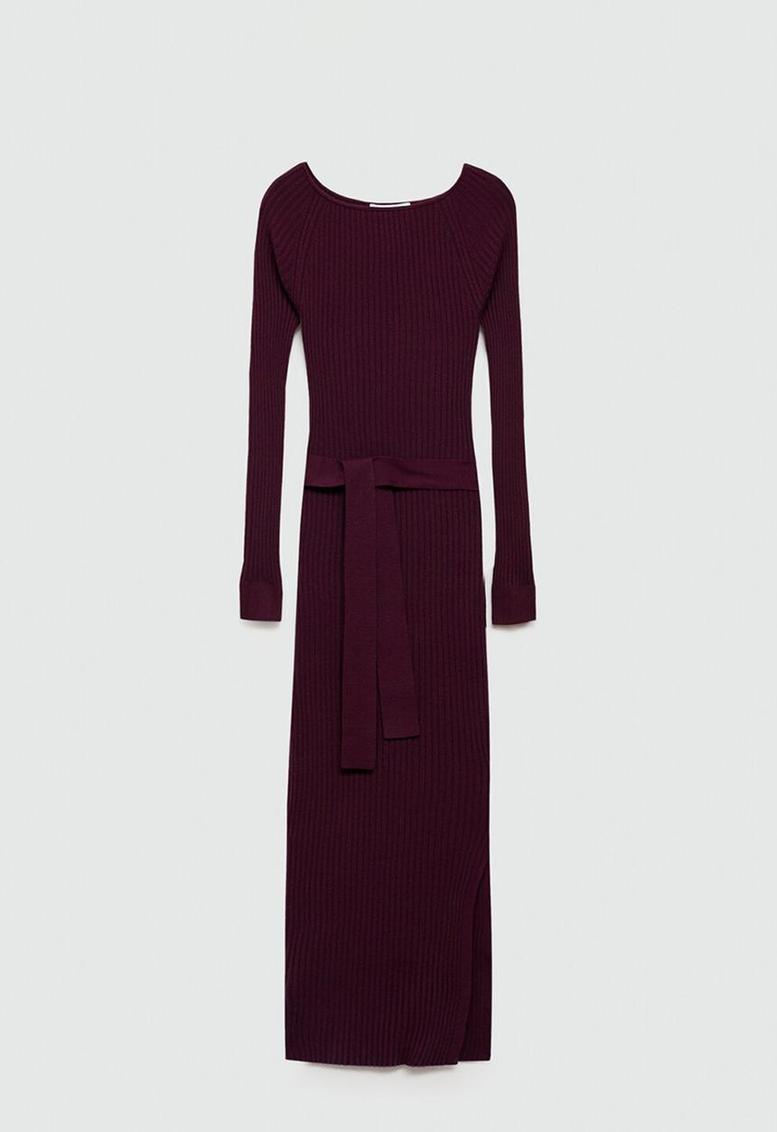 MANGO - Dress Goleto - Dark Red