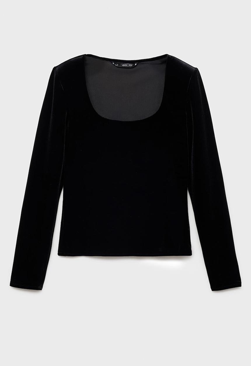 MANGO - T-Shirt Xsouffle - Black