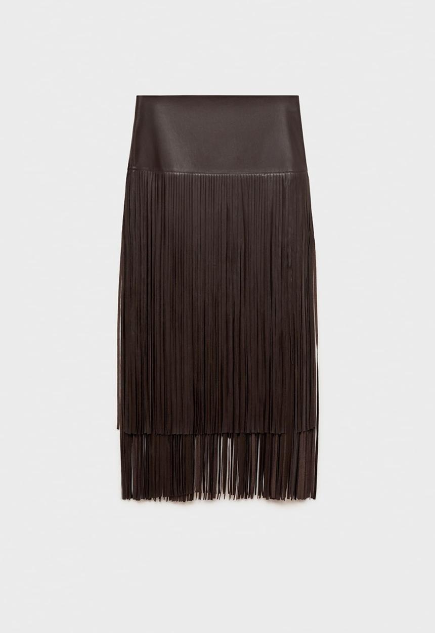 MANGO - Skirt Lea - Brown