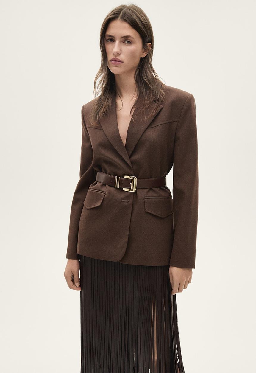 MANGO - Skirt Lea - Brown