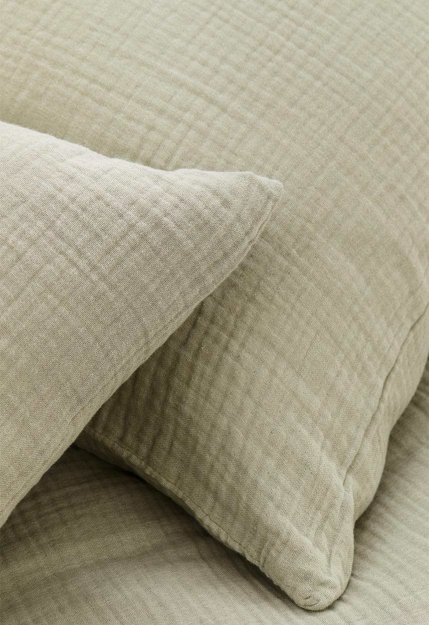H&M - Muslin double/king duvet cover set - light dusty green