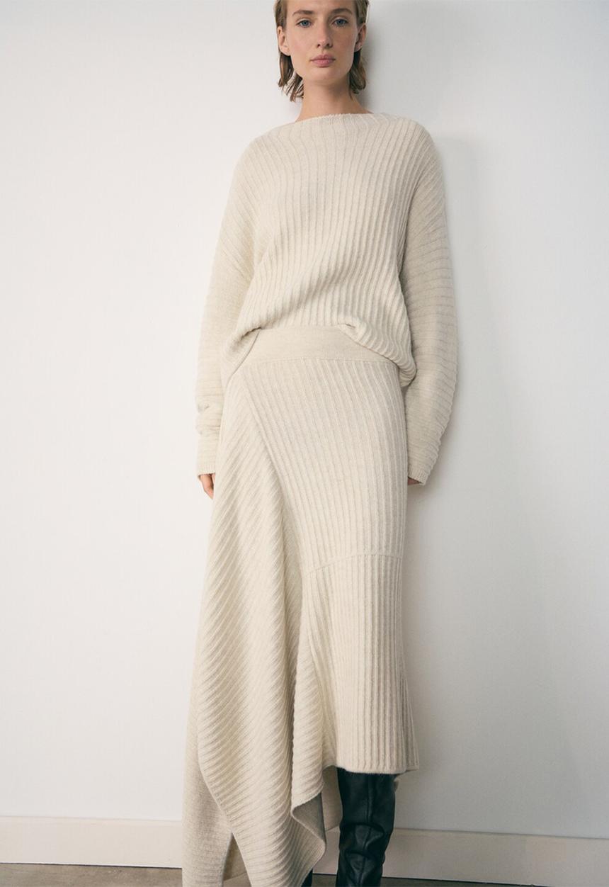 MANGO - Skirt Granado - Light Beige