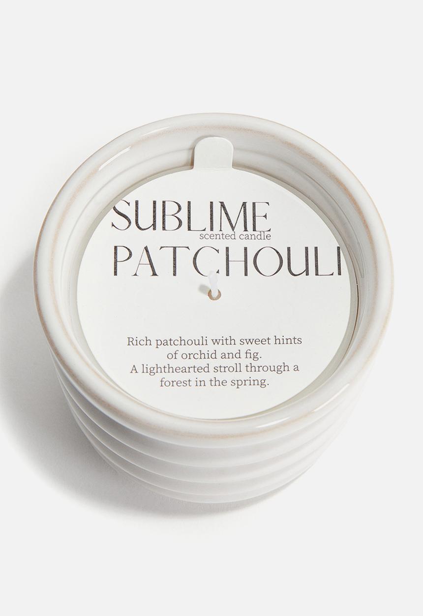 H&M - Scented candle in a stoneware holder - white/sublime patchouli