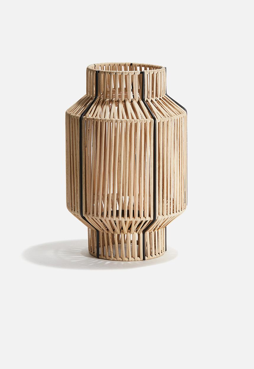 H&M - Rattan candle lantern - beige
