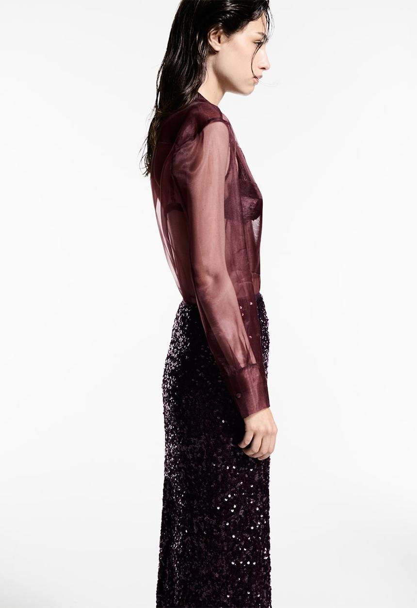 MANGO - Skirt Xjavi - Dark Red
